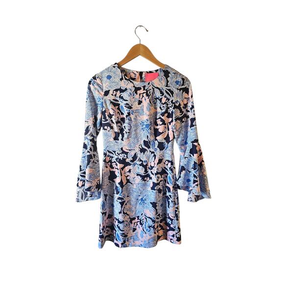 Lilly Pulitzer Kayla Stretch Dress Bright Navy Amore Please Size 00  $198 retail - Picture 6 of 10